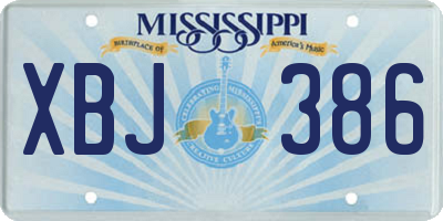 MS license plate XBJ386