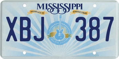 MS license plate XBJ387
