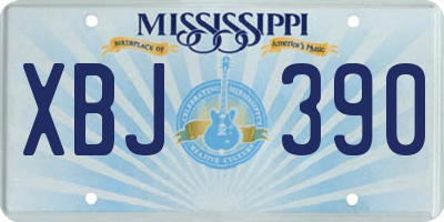 MS license plate XBJ390
