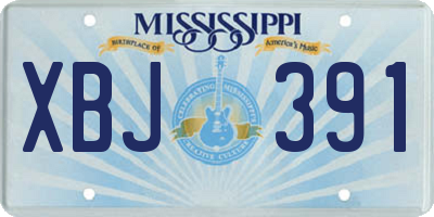 MS license plate XBJ391