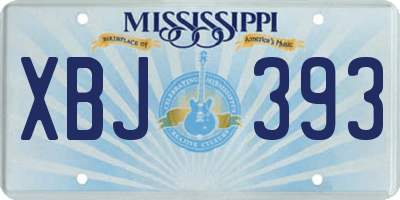 MS license plate XBJ393