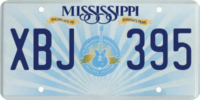MS license plate XBJ395