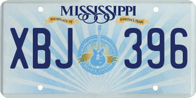 MS license plate XBJ396