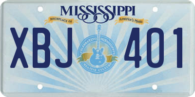 MS license plate XBJ401
