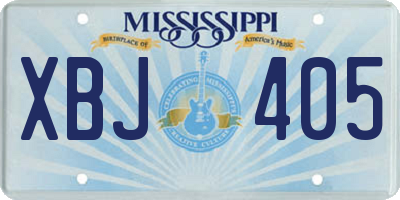 MS license plate XBJ405