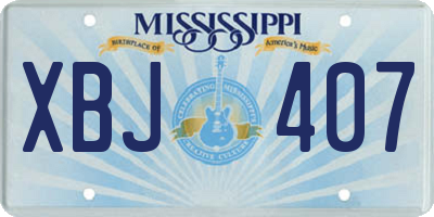 MS license plate XBJ407