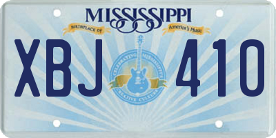 MS license plate XBJ410