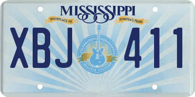 MS license plate XBJ411