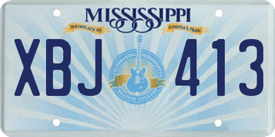 MS license plate XBJ413