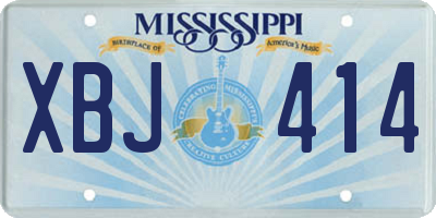 MS license plate XBJ414