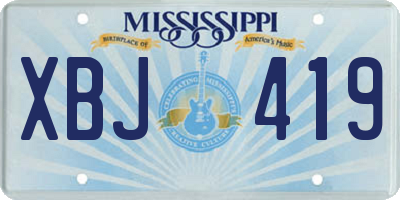 MS license plate XBJ419