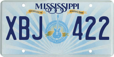 MS license plate XBJ422