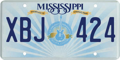 MS license plate XBJ424