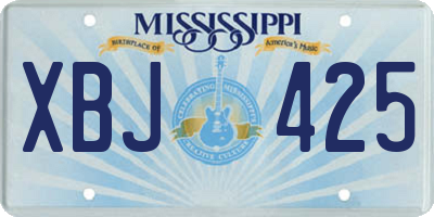 MS license plate XBJ425