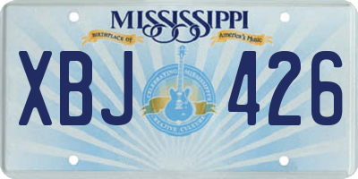 MS license plate XBJ426