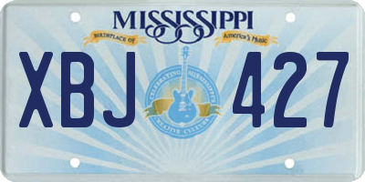 MS license plate XBJ427