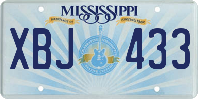 MS license plate XBJ433