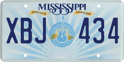 MS license plate XBJ434