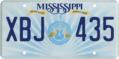 MS license plate XBJ435