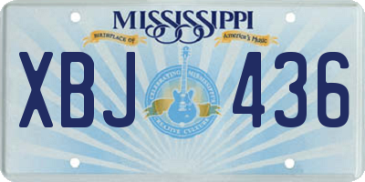 MS license plate XBJ436