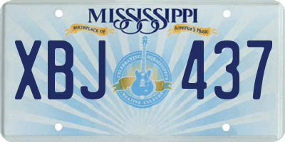 MS license plate XBJ437