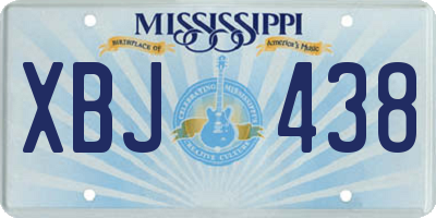 MS license plate XBJ438