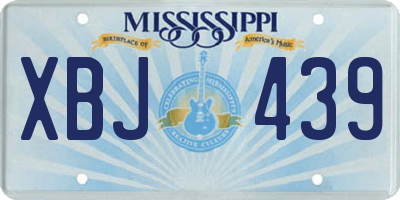 MS license plate XBJ439