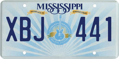 MS license plate XBJ441