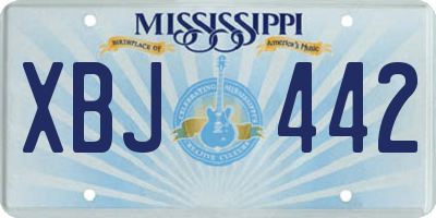 MS license plate XBJ442