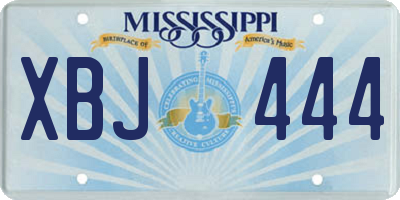 MS license plate XBJ444