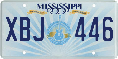 MS license plate XBJ446