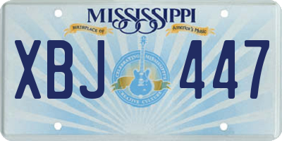 MS license plate XBJ447