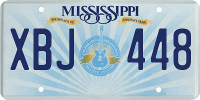 MS license plate XBJ448