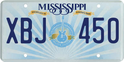 MS license plate XBJ450