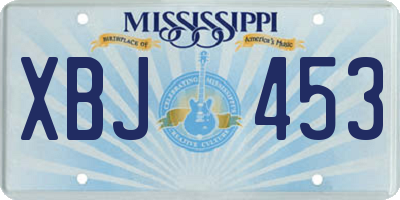 MS license plate XBJ453