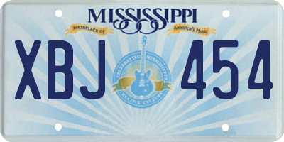 MS license plate XBJ454