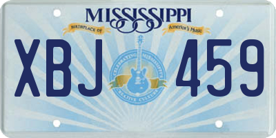 MS license plate XBJ459