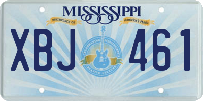 MS license plate XBJ461