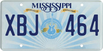 MS license plate XBJ464