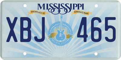 MS license plate XBJ465