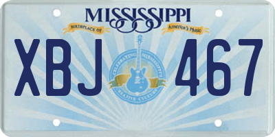 MS license plate XBJ467