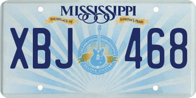 MS license plate XBJ468