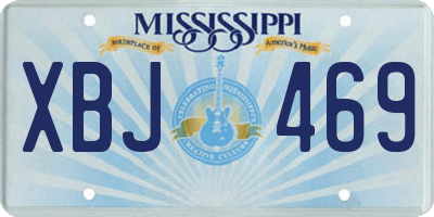 MS license plate XBJ469