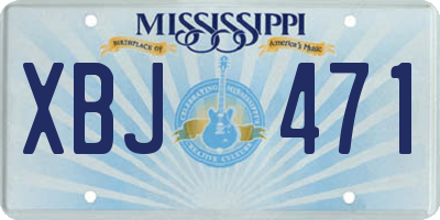 MS license plate XBJ471