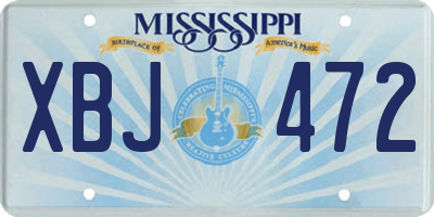 MS license plate XBJ472