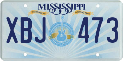 MS license plate XBJ473