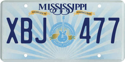 MS license plate XBJ477