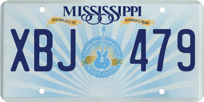 MS license plate XBJ479