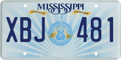 MS license plate XBJ481