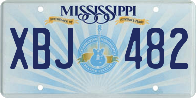 MS license plate XBJ482
